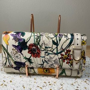 Gucci flora print leather wallet